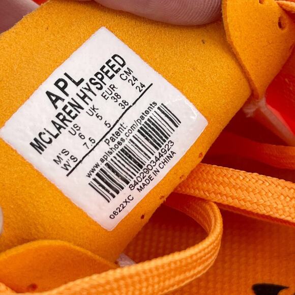 APL McLaren Hyspeed Sneakers McLaren Orange Mens 6 Womens 7.5 - Picture 4 of 11